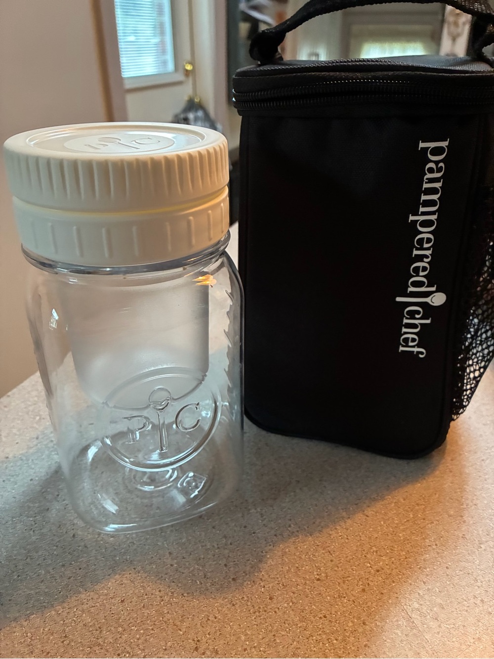 Take along mason jar and pouch by Pampered Chef